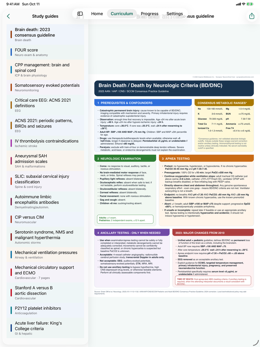 A PDF study guide open on an iPad
