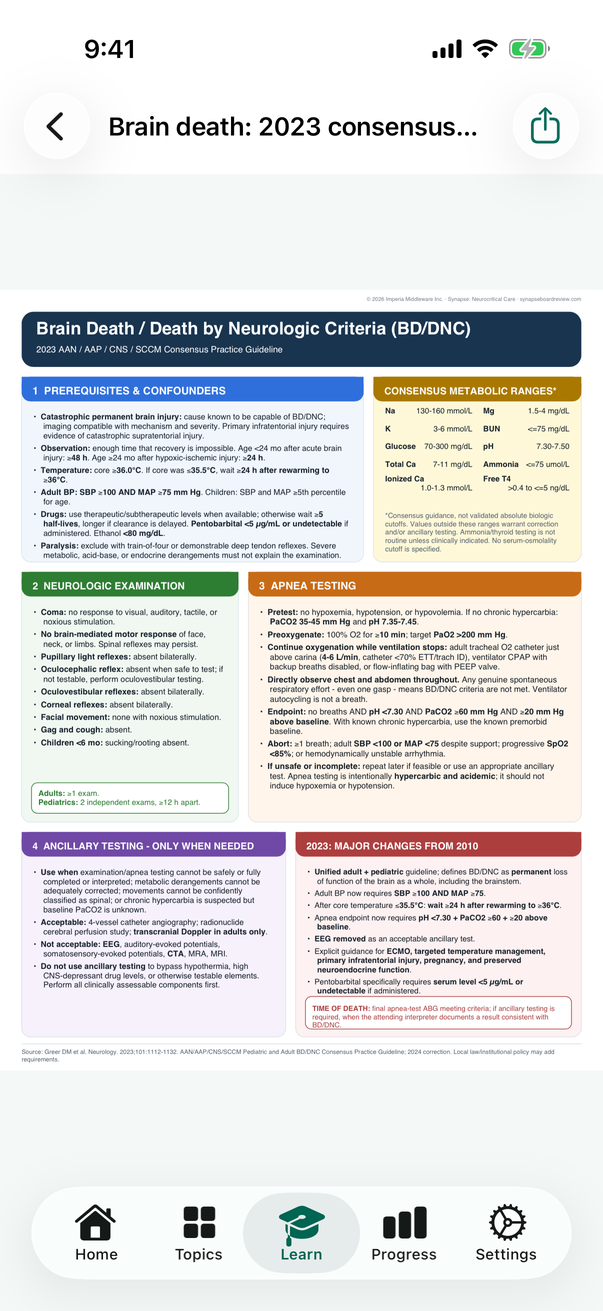 A one-page PDF study guide open in the app